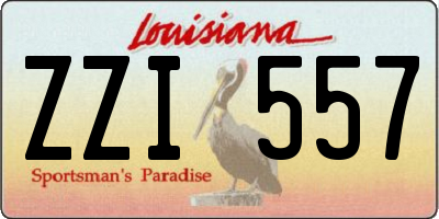 LA license plate ZZI557