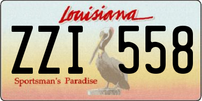 LA license plate ZZI558