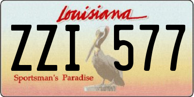 LA license plate ZZI577