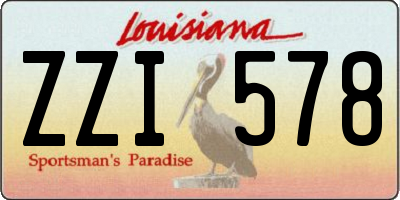 LA license plate ZZI578