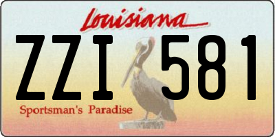 LA license plate ZZI581