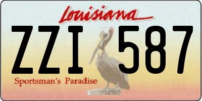LA license plate ZZI587