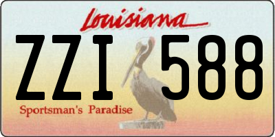 LA license plate ZZI588