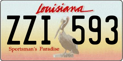 LA license plate ZZI593