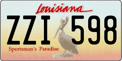 LA license plate ZZI598