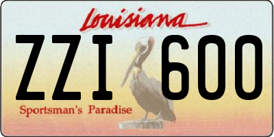 LA license plate ZZI600