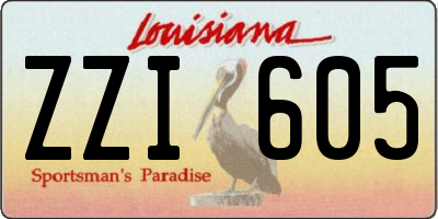 LA license plate ZZI605