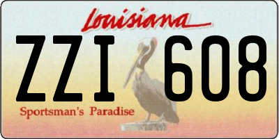 LA license plate ZZI608