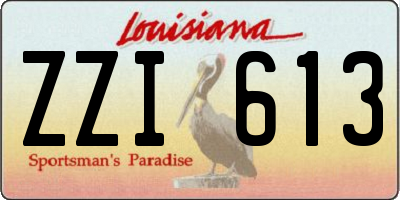 LA license plate ZZI613