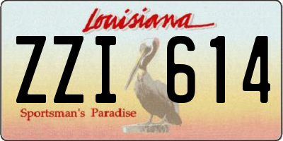 LA license plate ZZI614