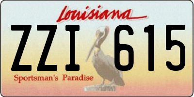 LA license plate ZZI615