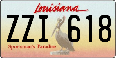 LA license plate ZZI618