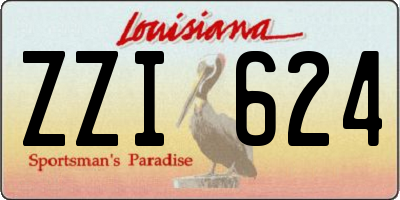 LA license plate ZZI624