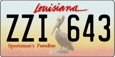 LA license plate ZZI643