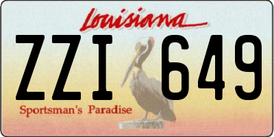 LA license plate ZZI649