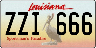 LA license plate ZZI666