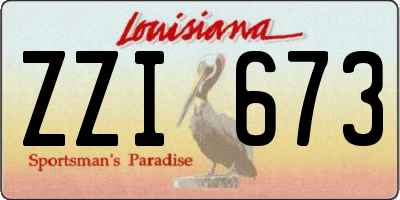 LA license plate ZZI673