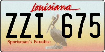 LA license plate ZZI675