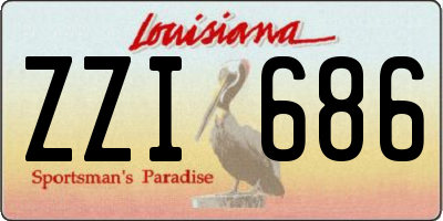 LA license plate ZZI686