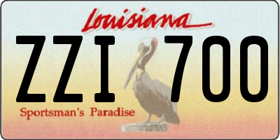 LA license plate ZZI700