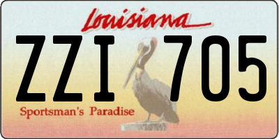 LA license plate ZZI705
