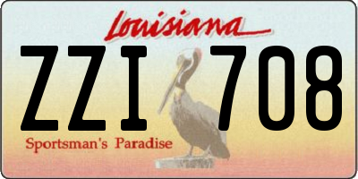 LA license plate ZZI708
