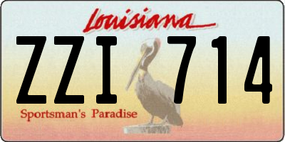 LA license plate ZZI714