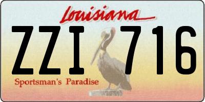 LA license plate ZZI716