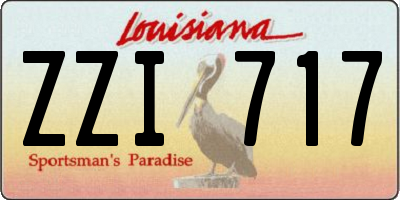LA license plate ZZI717