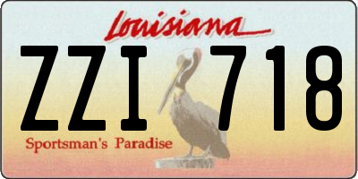 LA license plate ZZI718