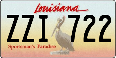 LA license plate ZZI722