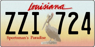 LA license plate ZZI724