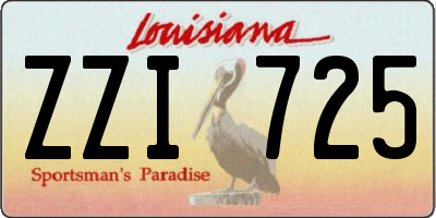 LA license plate ZZI725