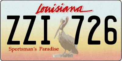 LA license plate ZZI726