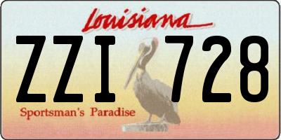 LA license plate ZZI728