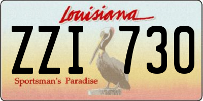 LA license plate ZZI730