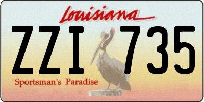 LA license plate ZZI735