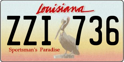 LA license plate ZZI736