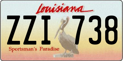 LA license plate ZZI738