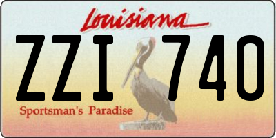 LA license plate ZZI740