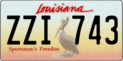 LA license plate ZZI743