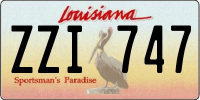 LA license plate ZZI747
