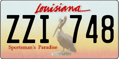 LA license plate ZZI748