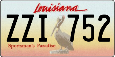 LA license plate ZZI752