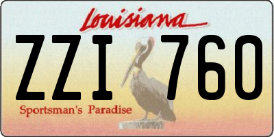 LA license plate ZZI760