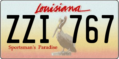 LA license plate ZZI767