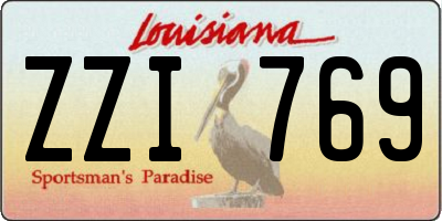 LA license plate ZZI769