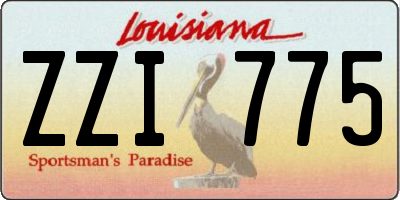 LA license plate ZZI775