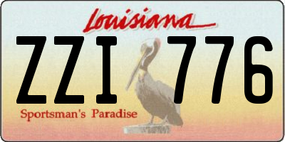 LA license plate ZZI776