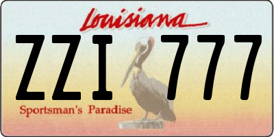 LA license plate ZZI777